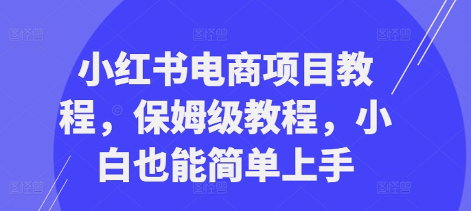 mp11706 期-小红书电商项目攻略,详尽完整教程,新手也能轻易学会-多多网创