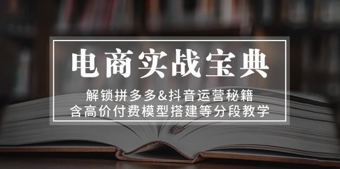 （13195 期）电商实战宝典——解锁拼多多与抖音运营之秘籍，涵盖高价付费模型搭建等分段式教学。-多多网创