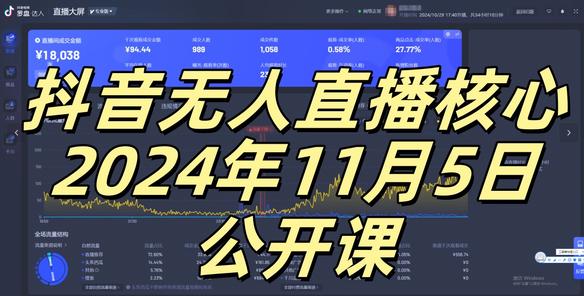 MP12488 期——抖音无人直播核心公开课，堪称咸鱼翻身之选，即使小白也能轻松操作，还可拥有睡后收入，实现月入过万轻而易举。-多多网创