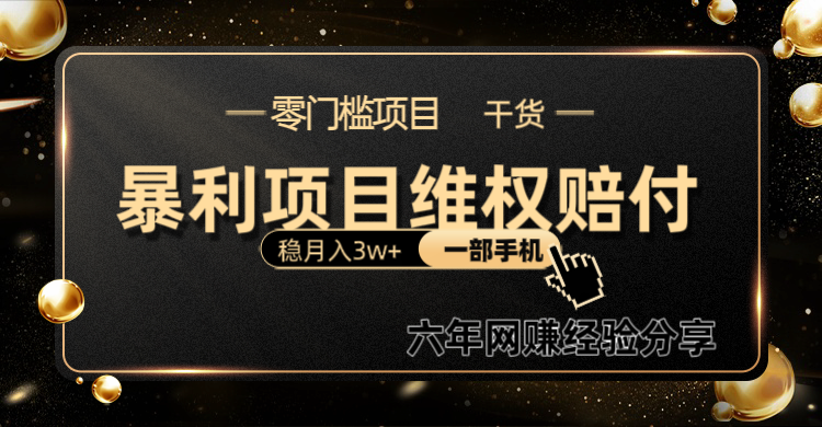 fy8297期-暴利项目线上维q赔付小白月入3w+一部手机改变思维不用剪辑写文案-多多网创