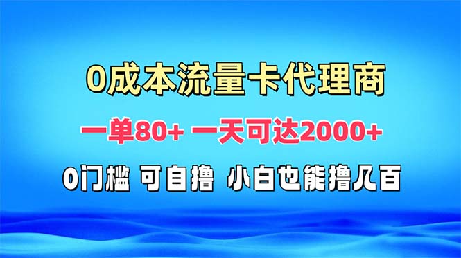 （第 13391 期）免费流量卡的代理，每单收益 80 元以上，一天的收益最高可达 2000 多元。-多多网创