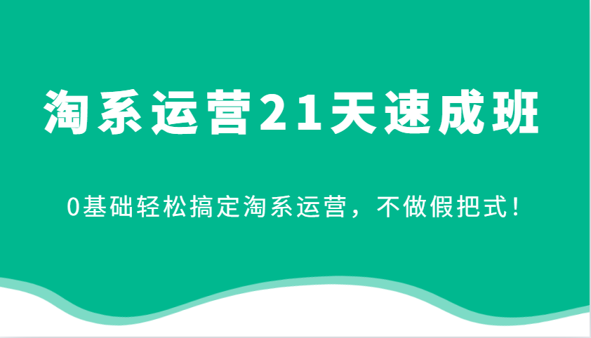 fy8578 期——淘系运营 21 天速成班，即使 0 基础也能轻松掌握淘系运营，绝非花架子！-多多网创