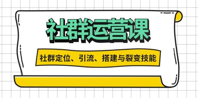 fy8790 期——社群运营打卡计划：对社群定位、引流、搭建以及裂变技能予以解锁。-多多网创