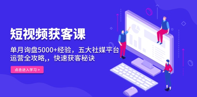 （13715 期）短视频获客课程，具备单月达成 5000+询盘的经验分享，涵盖五大社媒平台运营的全方位攻略，实现快速获客……-多多网创