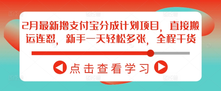 mp17055期-2月最新撸支付宝分成计划项目，直接搬运连怼，新手一天轻松多张，全程干货-多多网创