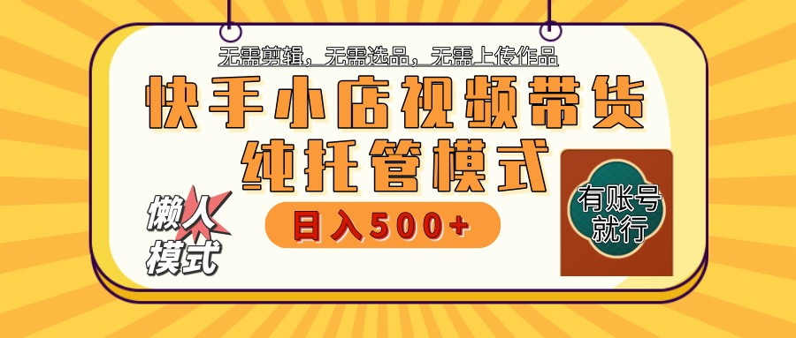 fy11491期-快手小店托管代运营 全程无需操作 二八分成 月入5000+-多多网创