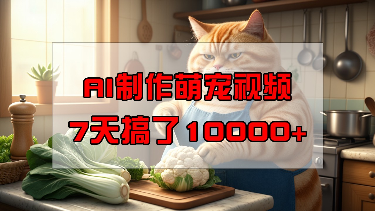 fy11548期-靠AI制作萌宠视频，7天搞了1万+，操作简单门槛低，有手机就行-多多网创