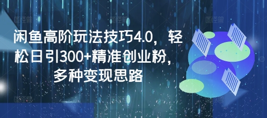 mp17614期-闲鱼高阶玩法技巧4.0，轻松日引300+精准创业粉，多种变现思路-多多网创