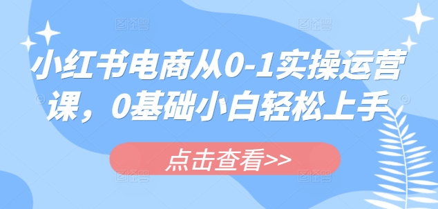 mp17905期-小红书电商从0-1实操运营课，0基础小白轻松上手-多多网创