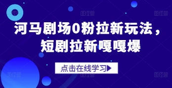 mp22191期-河马剧场0粉拉新玩法，短剧拉新嘎嘎爆-多多网创