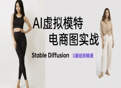 mp22968期-AI虚拟模特电商图实战，AI绘画Stable Diffusion 0基础到精通-多多网创