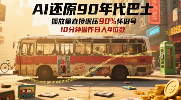 mp23570期-AI还原90年代巴士，一帧就让70后泪崩，播放量直接碾压90%怀旧号，每天操作十分钟，日入四位数-多多网创
