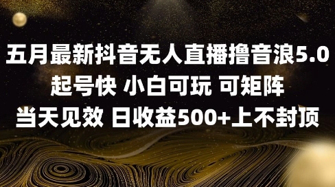 mp23663期-2025五月最新无人直播撸音浪单日产出5张+实操教程-多多网创