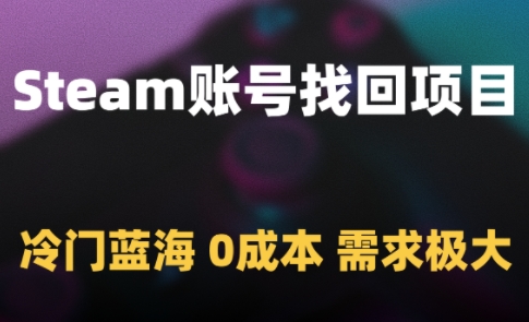 mp24066期-Steam账号找回项目，冷门蓝海，0成本，需求极大-多多网创