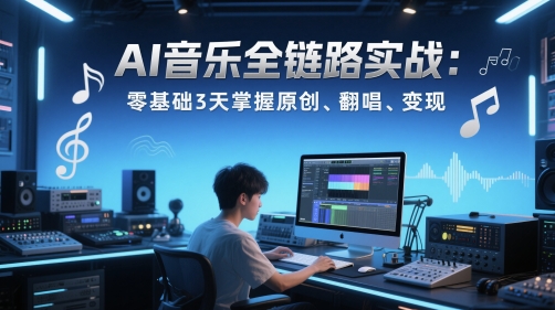 mp24267期-AI音乐全链路实战变现课：零基础3天掌握原创、翻唱、变现-多多网创