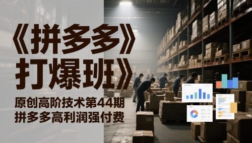mp24380期-《拼多多打爆班》原创高阶技术第44期，拼多多高利润强付费-多多网创