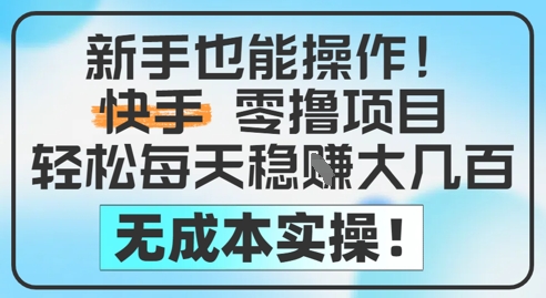mp24387期-新手也能操作，快手零撸挣米，轻松每天挣2-5张，完全无成本-多多网创