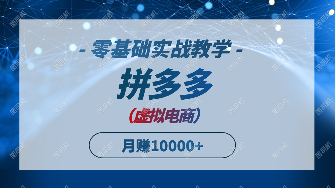 （14880期）拼多多虚拟电商，零基础实战教学，快速打爆商品，新手也能月入10000+-多多网创
