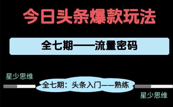 mp24556期-头条系列全七期项目拆解，全是干货，新手从0-1必经过程，99的人会踩的坑-多多网创