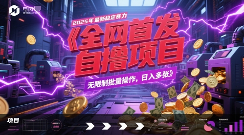 mp24557期-全网首发，2025年最新稳定全自动自撸项目，无限制批量操作，日入多张-多多网创