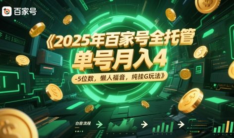 mp24558期-2025年百家号全托管，单号月入4-5位数，懒人福音，纯挂G玩法-多多网创